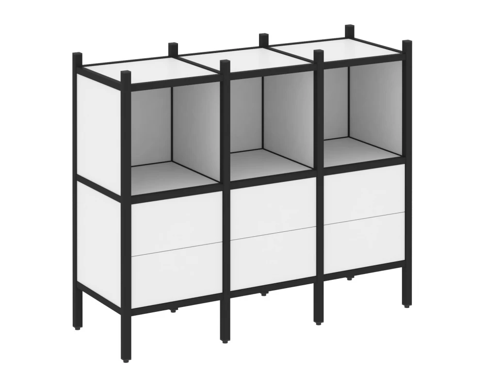 Прямой стеллаж L-07 1278x446x1047 Loft