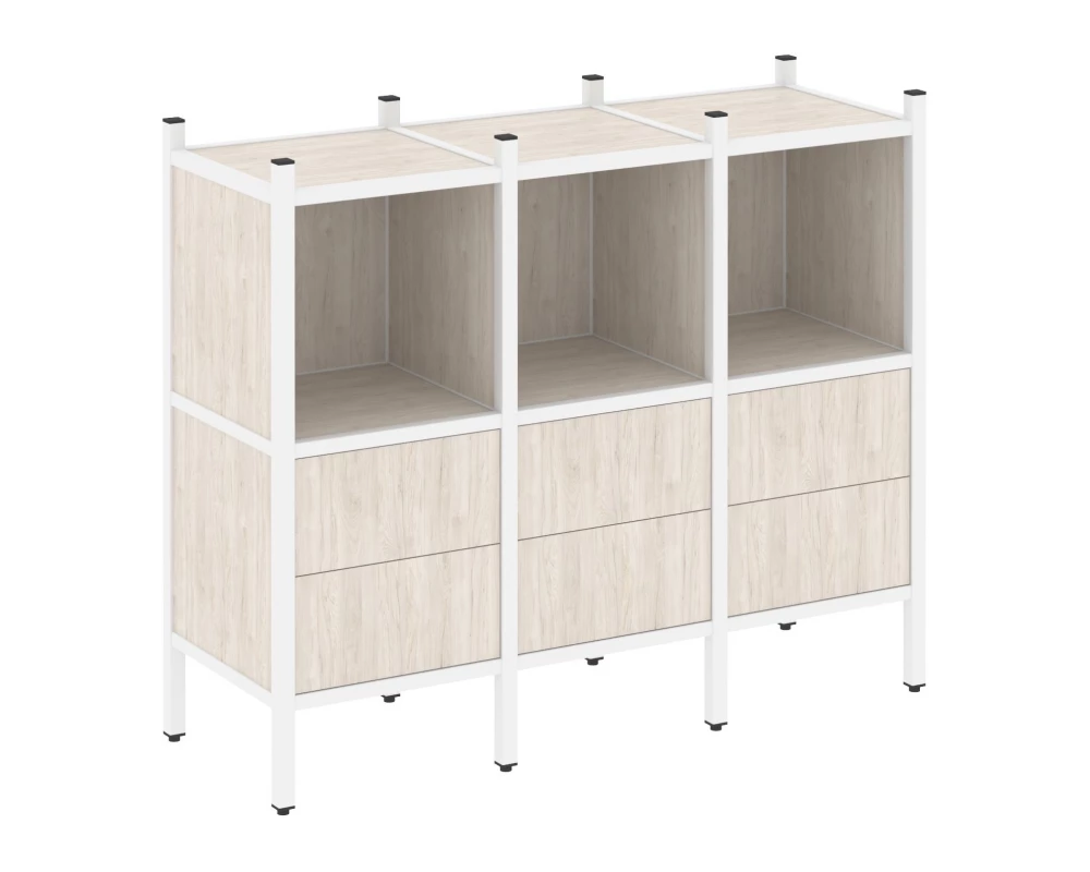 Прямой стеллаж L-07 1278x446x1047 Loft