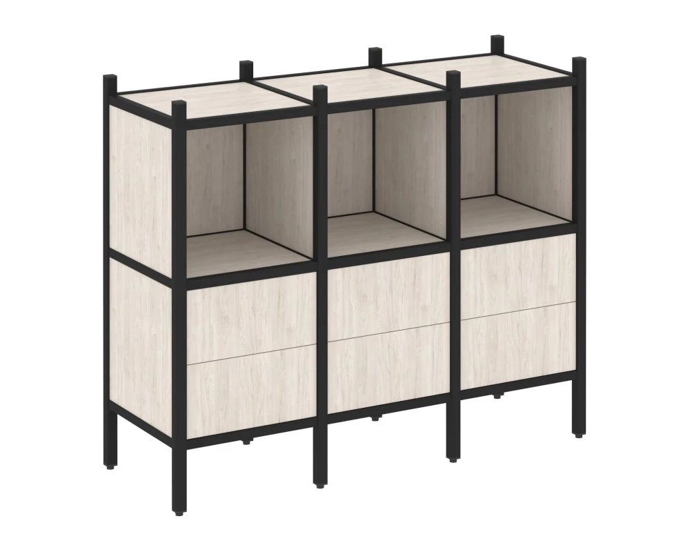 Прямой стеллаж L-07 1278x446x1047 Loft