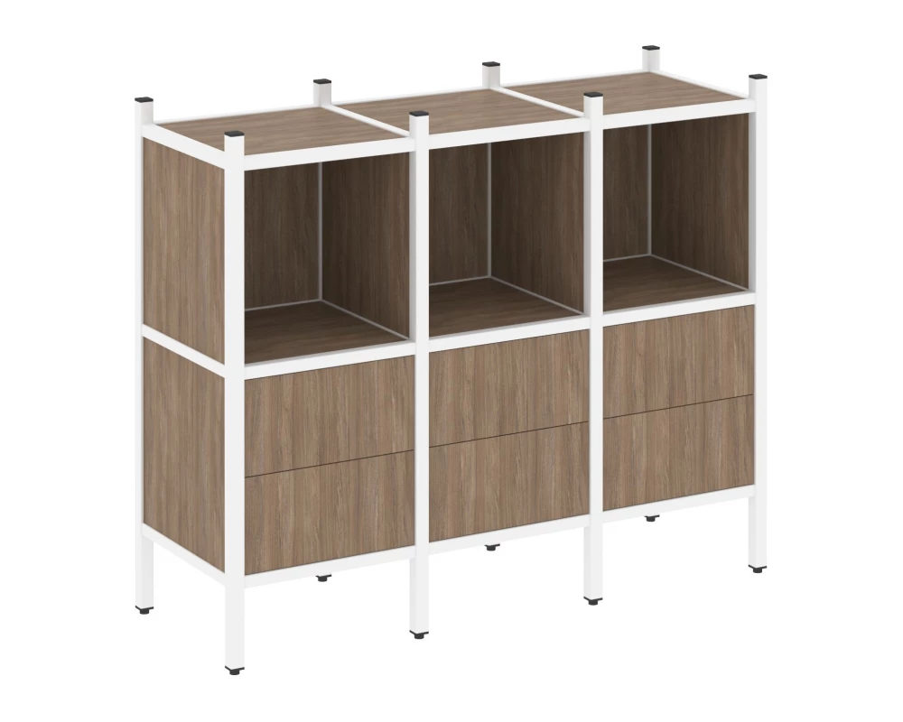 Прямой стеллаж L-07 1278x446x1047 Loft