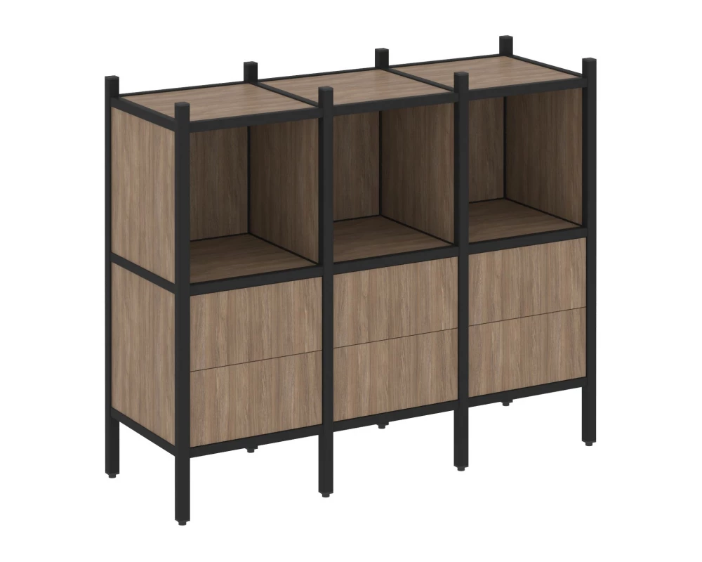 Прямой стеллаж L-07 1278x446x1047 Loft