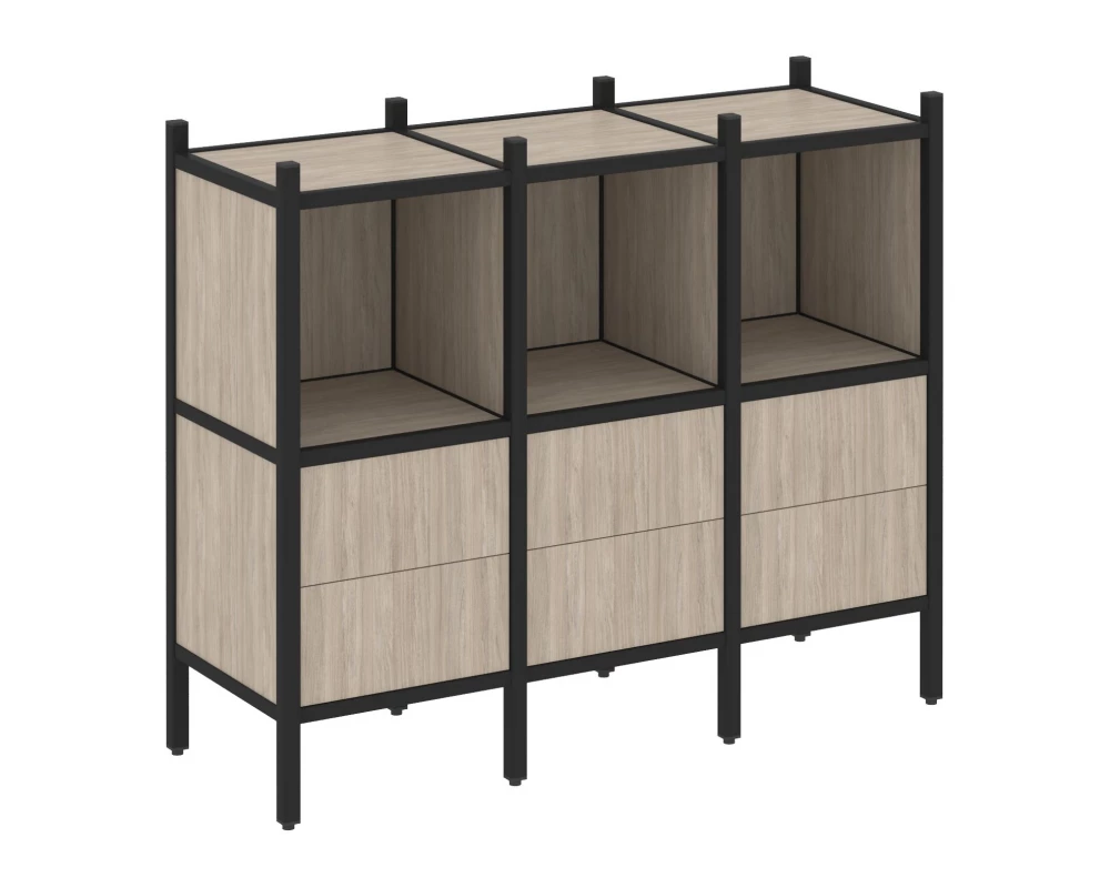 Прямой стеллаж L-07 1278x446x1047 Loft