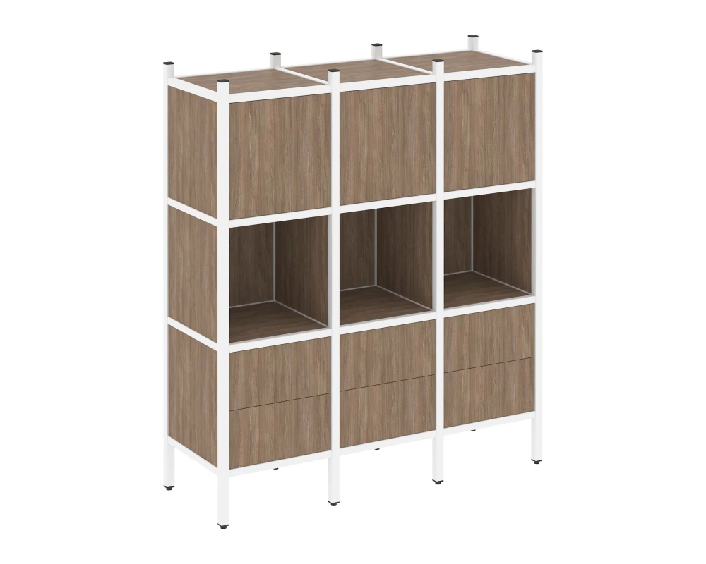 Прямой стеллаж L-08 1278x446x1458 Loft