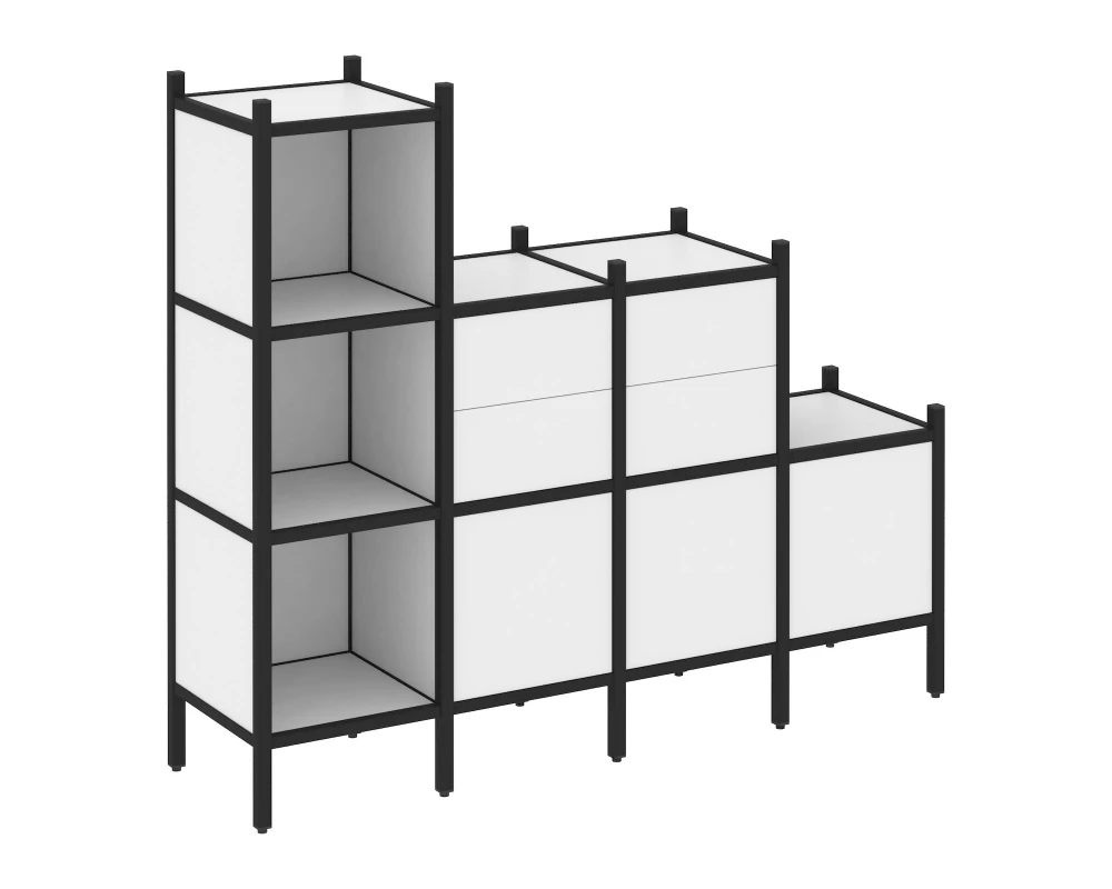 Прямой стеллаж L-17 1278x446x1458 Loft