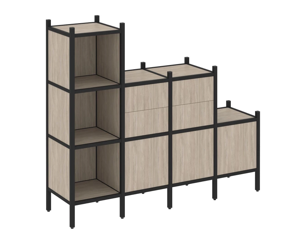 Прямой стеллаж L-17 1278x446x1458 Loft