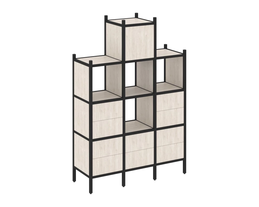 Прямой стеллаж L-18 1278x446x1869 Loft