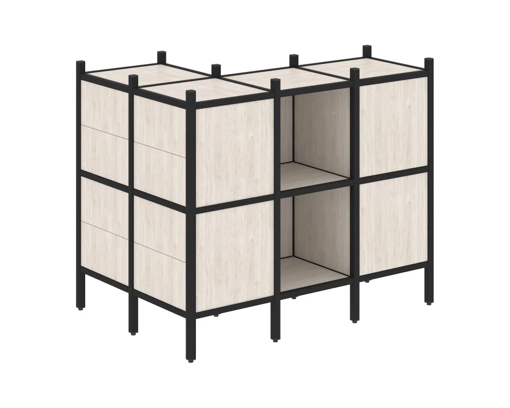 Угловой внешний стеллаж наборный L-51 862x1278x1047 Loft