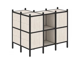 Угловой внешний стеллаж наборный L-51 862x1278x1047 Loft images