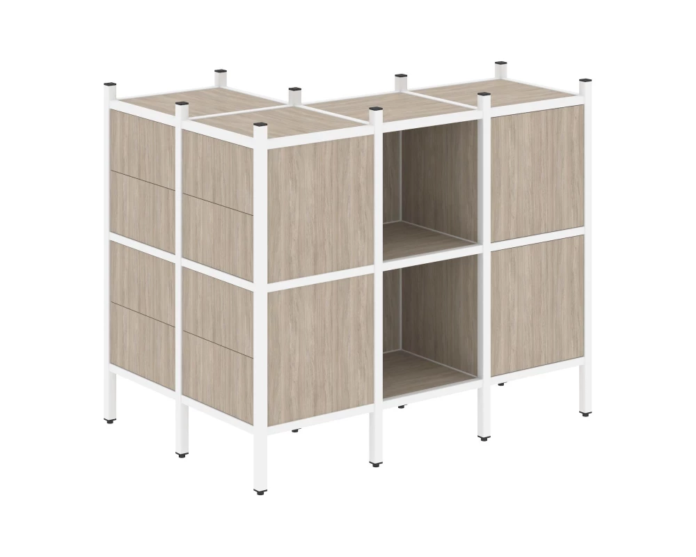 Угловой внешний стеллаж наборный L-51 862x1278x1047 Loft