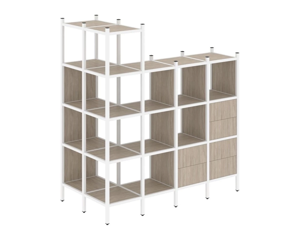 Угловой внешний стеллаж наборный L-57 862x1694x1869 Loft