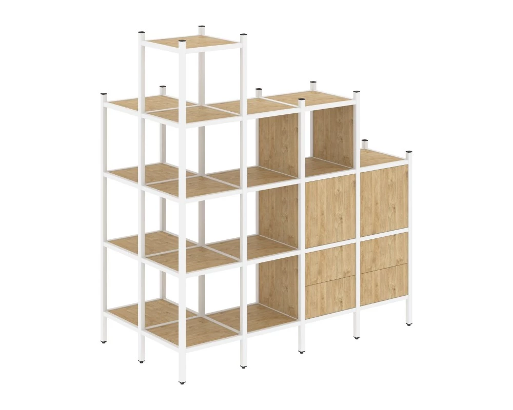 Угловой внешний стеллаж наборный L-58 862x1694x1869 Loft