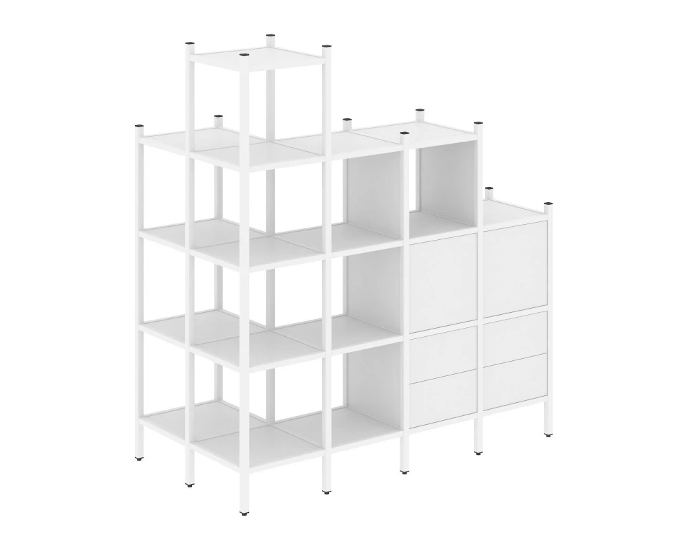 Угловой внешний стеллаж наборный L-58 862x1694x1869 Loft