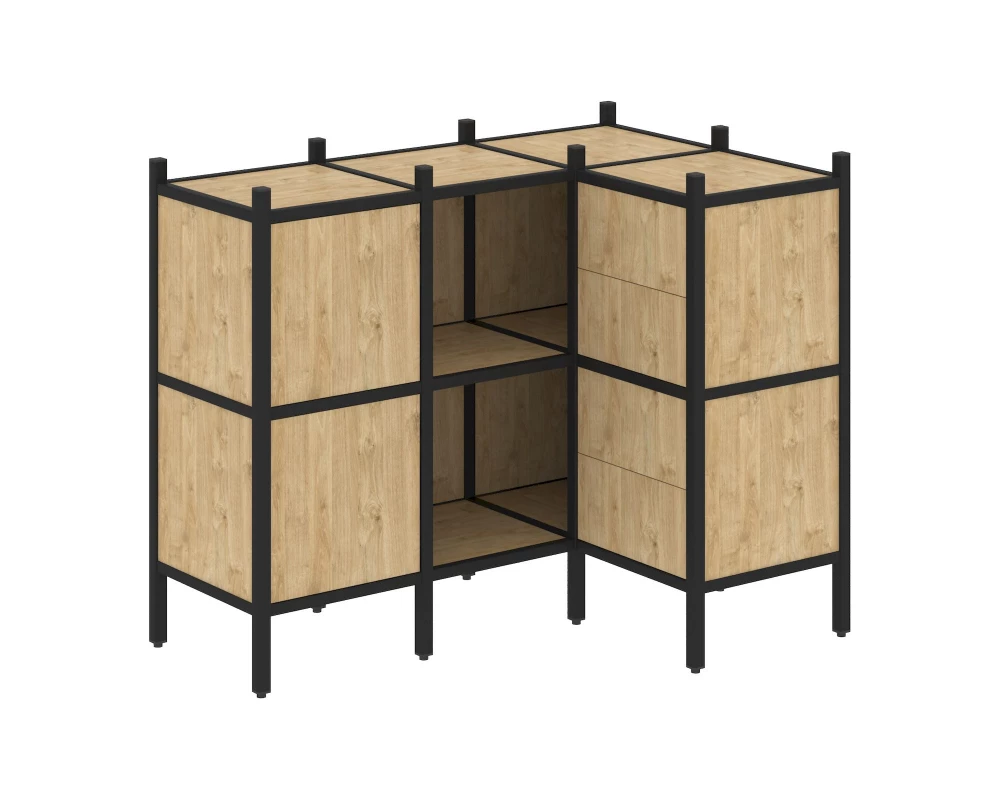 Угловой внутренний стеллаж L-28 1278x862x1047 Loft