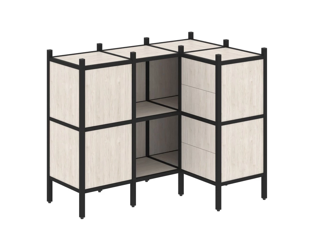 Угловой внутренний стеллаж L-28 1278x862x1047 Loft