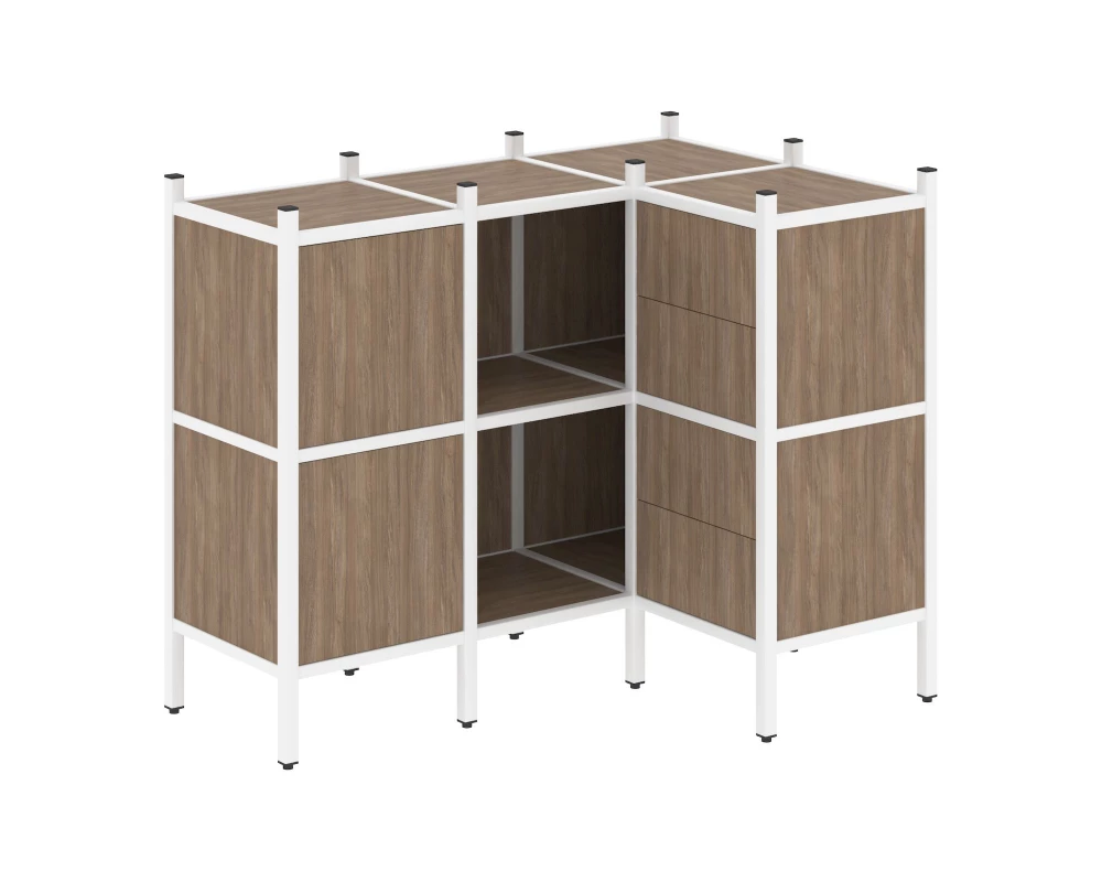 Угловой внутренний стеллаж L-28 1278x862x1047 Loft