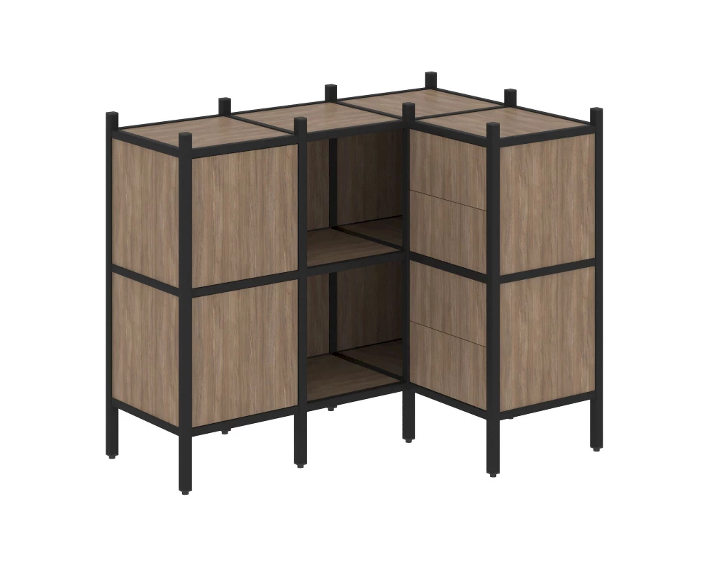 Угловой внутренний стеллаж L-28 1278x862x1047 Loft