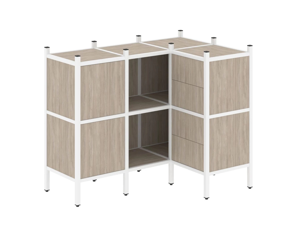 Угловой внутренний стеллаж L-28 1278x862x1047 Loft