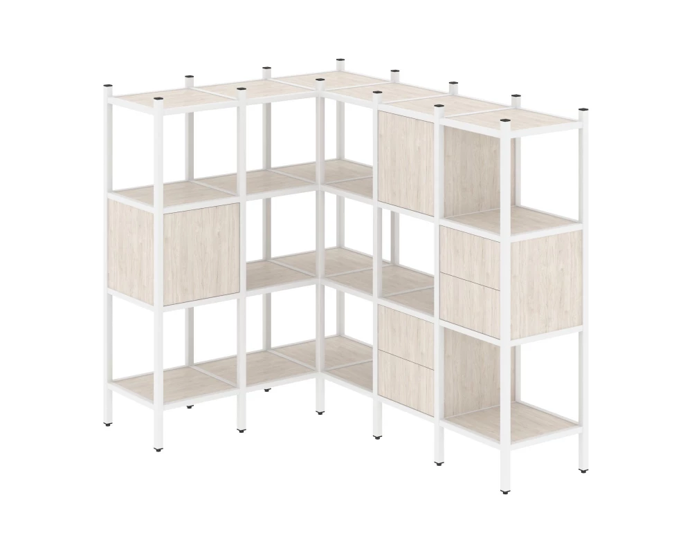 Угловой внутренний стеллаж L-30 1278x1278x1458 Loft