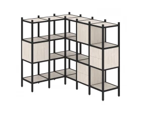 Угловой внутренний стеллаж L-30 1278x1278x1458 Loft images