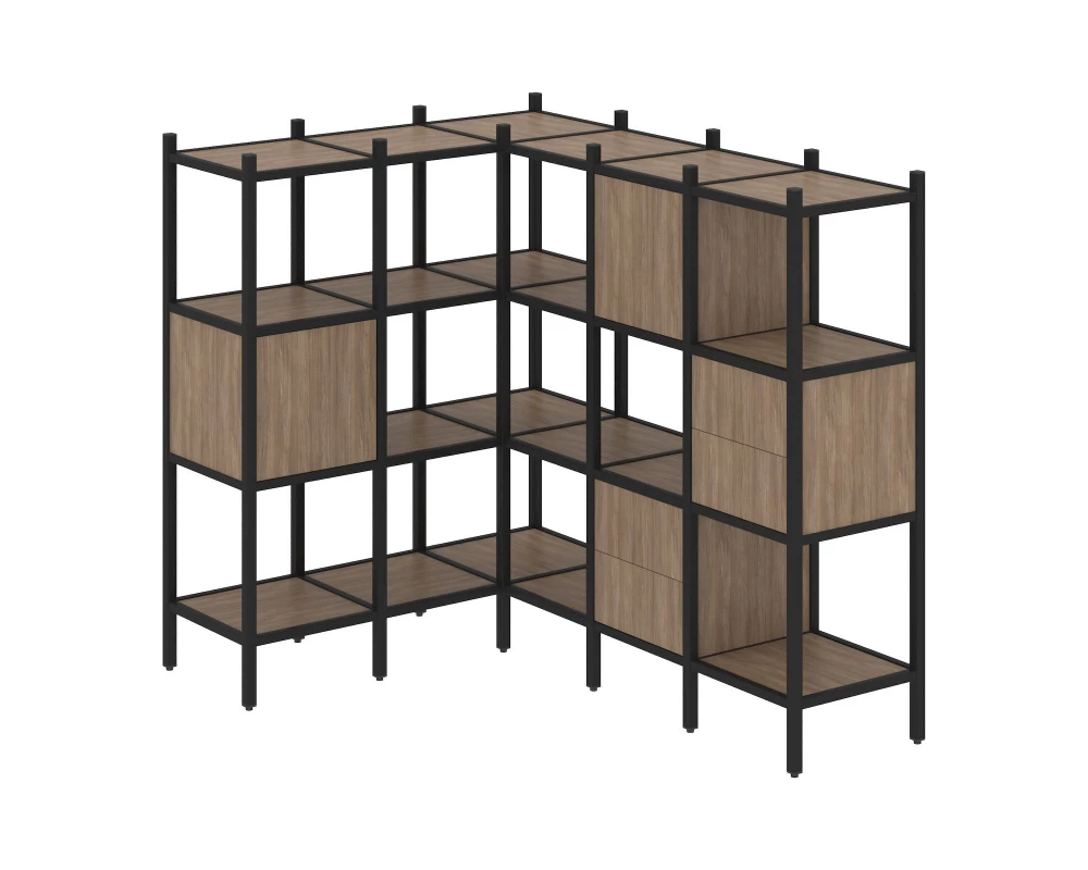 Угловой внутренний стеллаж L-30 1278x1278x1458 Loft