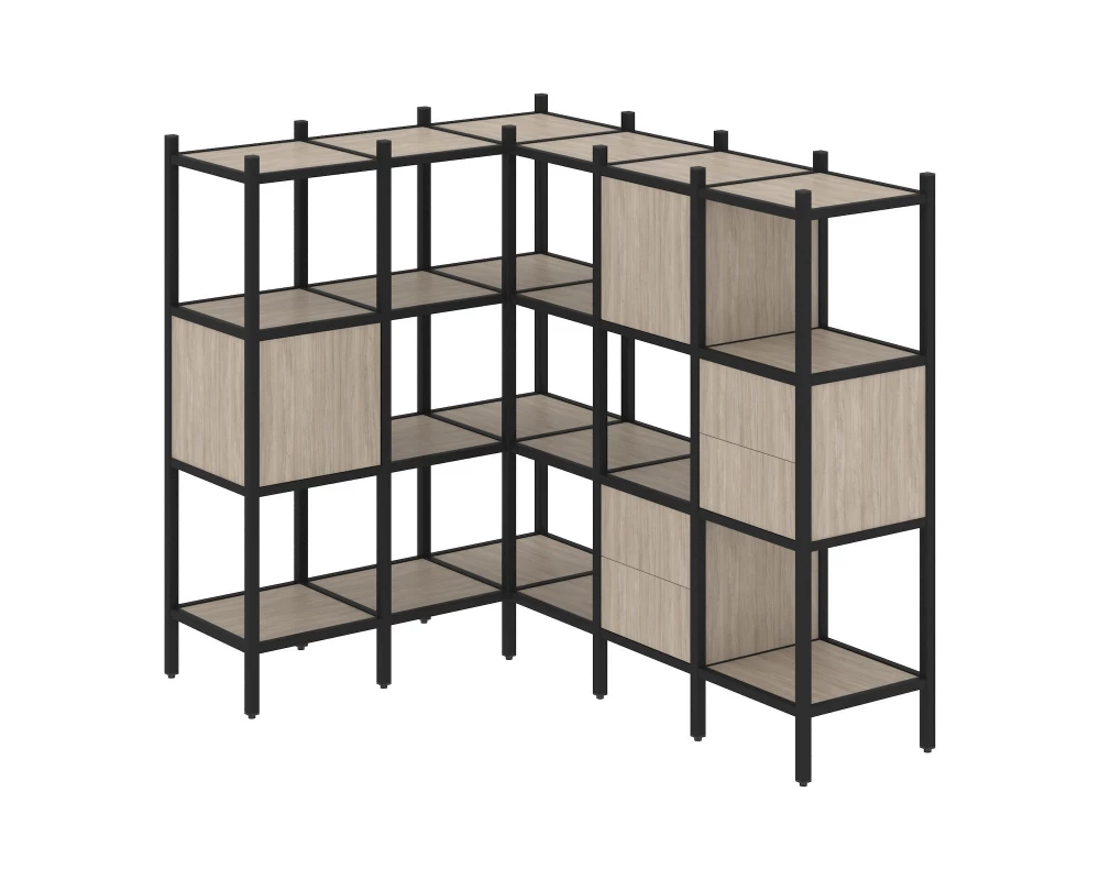 Угловой внутренний стеллаж L-30 1278x1278x1458 Loft