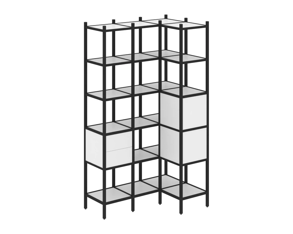 Угловой внутренний стеллаж L-35 1278x862x2280 Loft