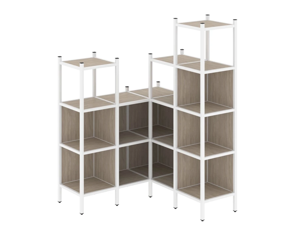 Угловой внутренний стеллаж L-39 1278x1278x1869 Loft