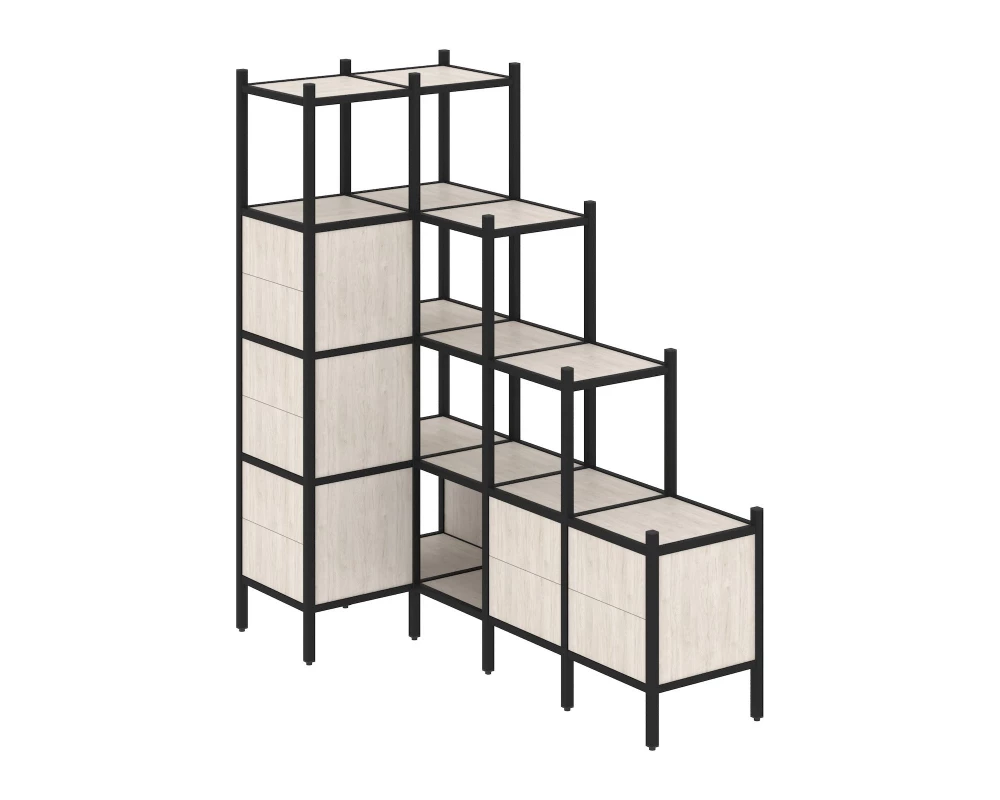 Угловой внутренний стеллаж L-42 862x1694x1869 Loft