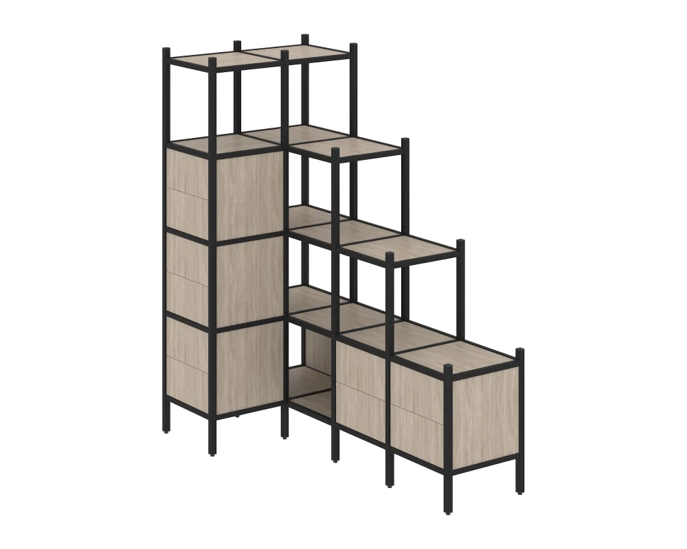 Угловой внутренний стеллаж L-42 862x1694x1869 Loft