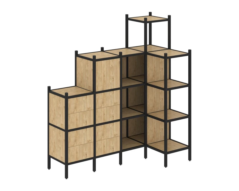 Угловой внутренний стеллаж L-48 1694x862x1869 Loft