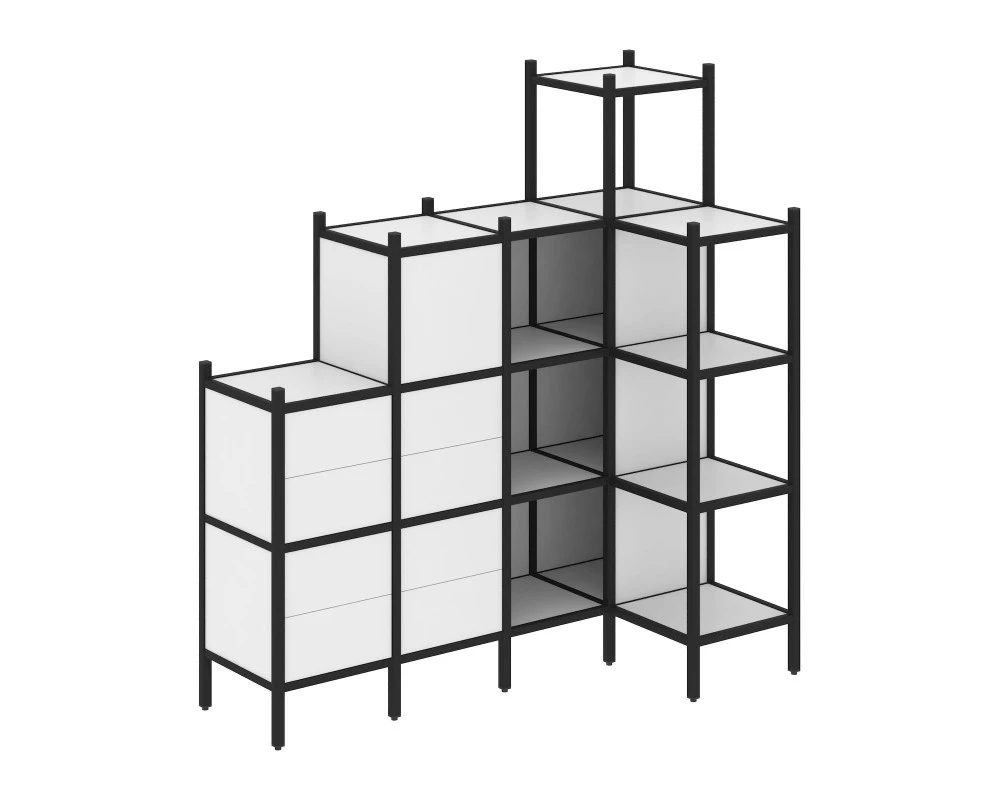 Угловой внутренний стеллаж L-48 1694x862x1869 Loft