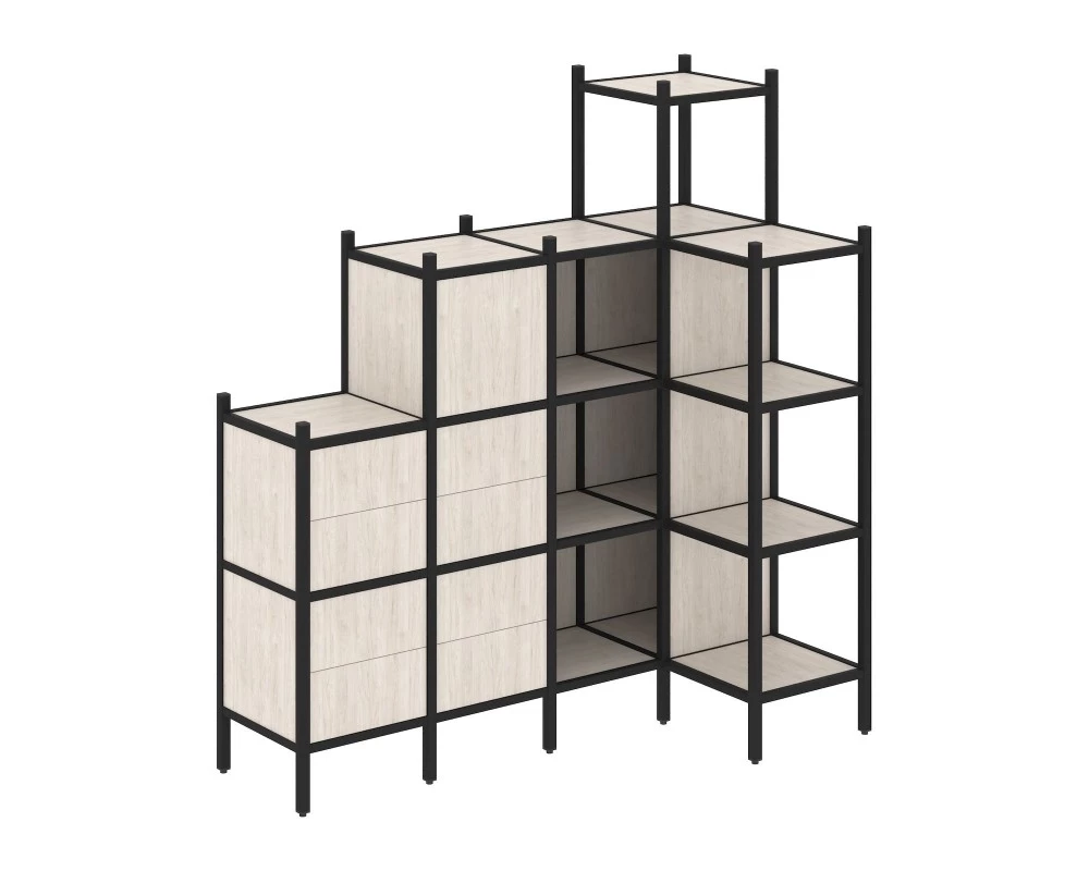 Угловой внутренний стеллаж L-48 1694x862x1869 Loft