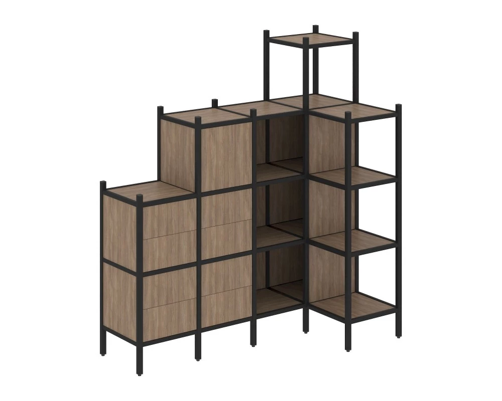 Угловой внутренний стеллаж L-48 1694x862x1869 Loft