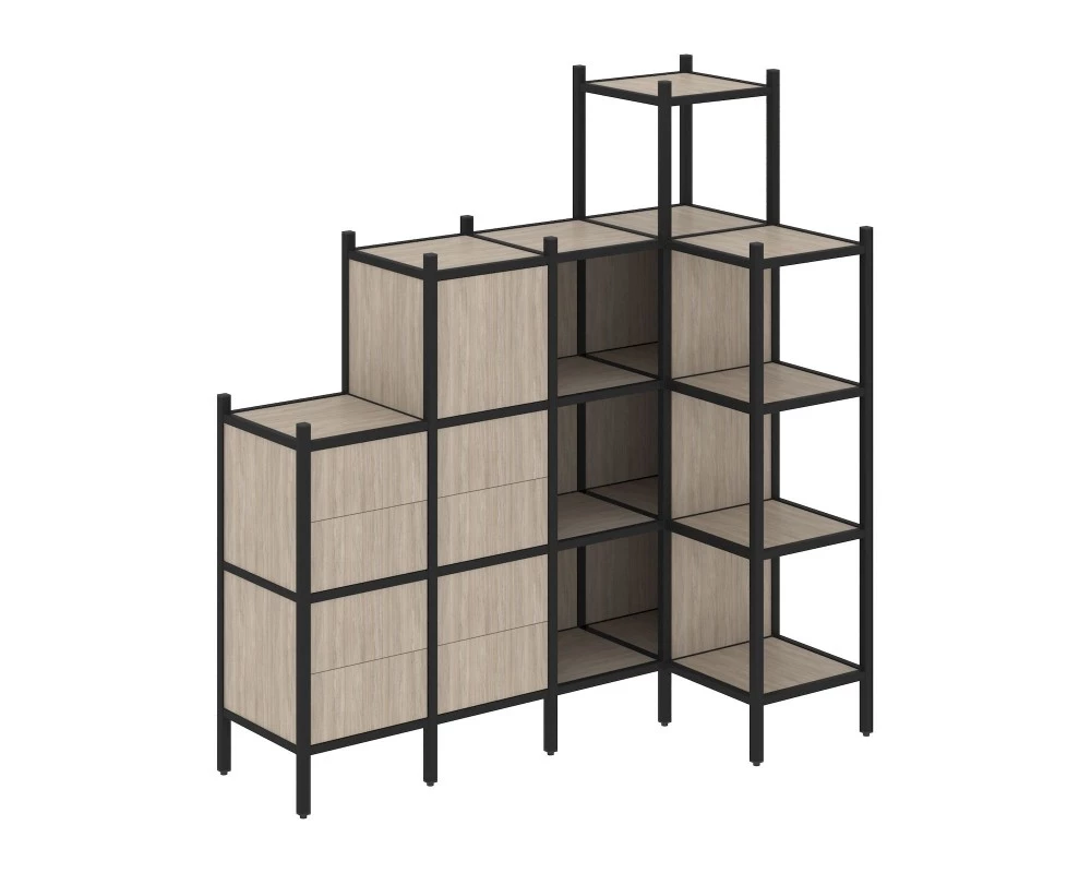 Угловой внутренний стеллаж L-48 1694x862x1869 Loft