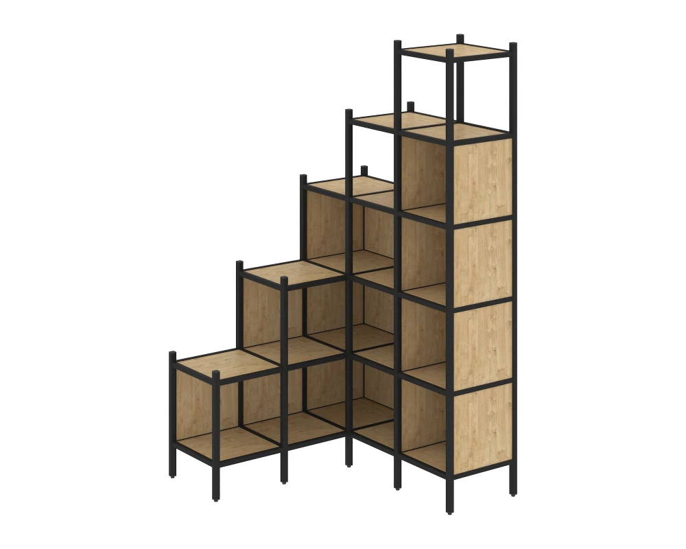 Угловой внутренний стеллаж L-49 1278x1278x2280 Loft