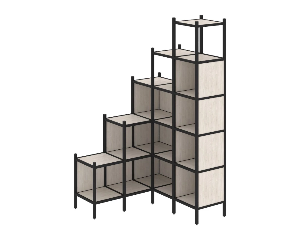 Угловой внутренний стеллаж L-49 1278x1278x2280 Loft