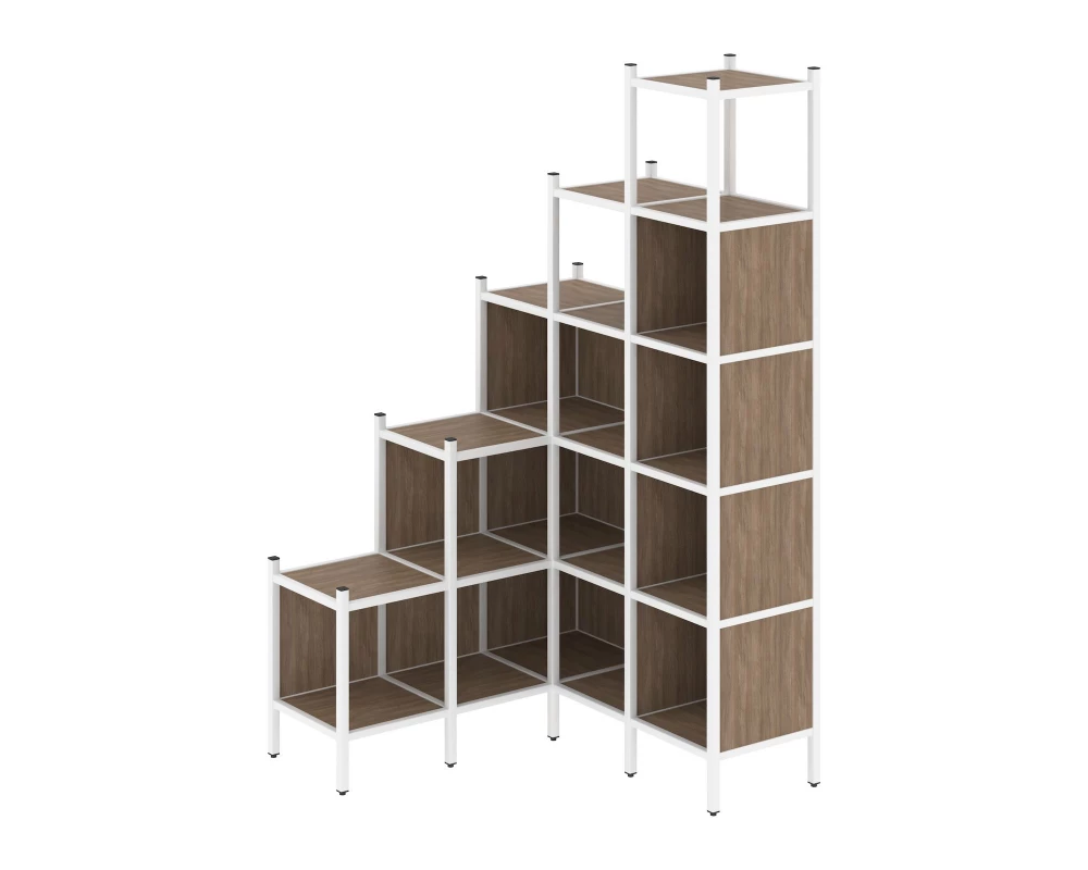 Угловой внутренний стеллаж L-49 1278x1278x2280 Loft