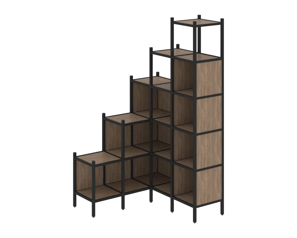 Угловой внутренний стеллаж L-49 1278x1278x2280 Loft