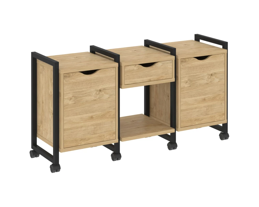 Тумба на колесных опорах наборная. Вариант №7 1440х460х767 Loft