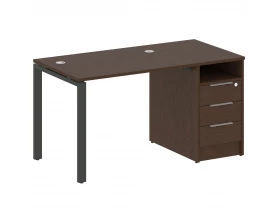 Рабочая станция на П-образном м/к с опорной тумбой 141,2x72x75 Metal System images