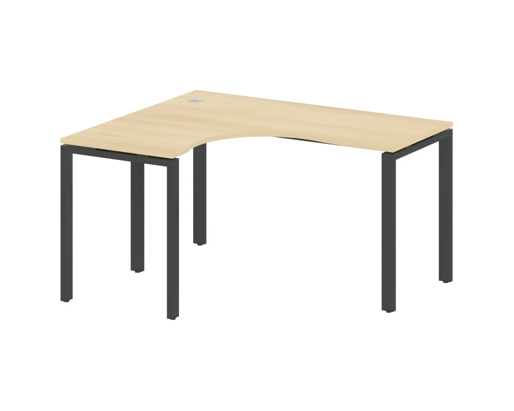 Стол криволинейный левый на П-образном м/к 140x120x75 Metal System