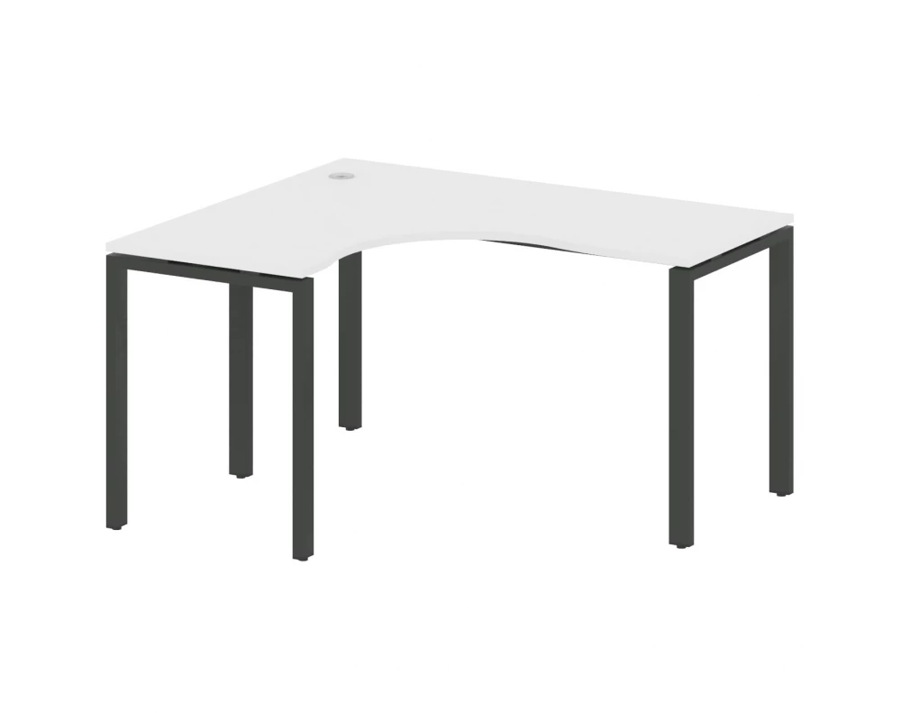 Стол криволинейный левый на П-образном м/к 140x120x75 Metal System