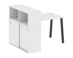 Стол письменный на А-образном м/к с опорным шкафом-купе 141x112x109,8 Metal System images