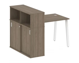 Стол письменный на А-образном м/к с опорным шкафом-купе 141x112x109,8 Metal System images