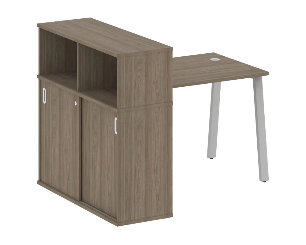 Стол письменный на А-образном м/к с опорным шкафом-купе 141x112x109,8 Metal System