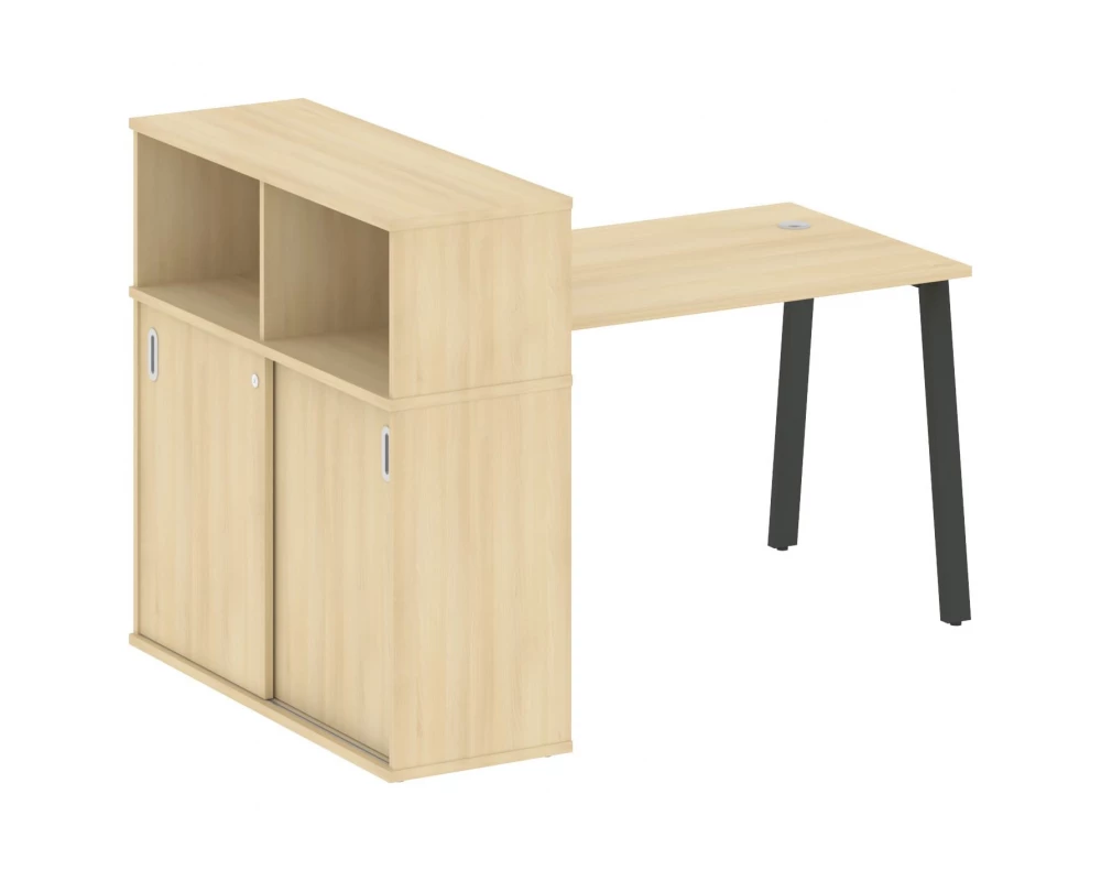 Стол письменный на А-образном м/к с опорным шкафом-купе 161x112x109,8 Metal System