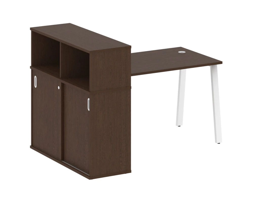Стол письменный на А-образном м/к с опорным шкафом-купе 161x112x109,8 Metal System