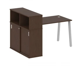 Стол письменный на А-образном м/к с опорным шкафом-купе 161x112x109,8 Metal System images