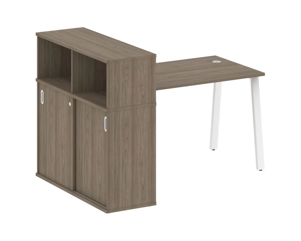 Стол письменный на А-образном м/к с опорным шкафом-купе 161x112x109,8 Metal System