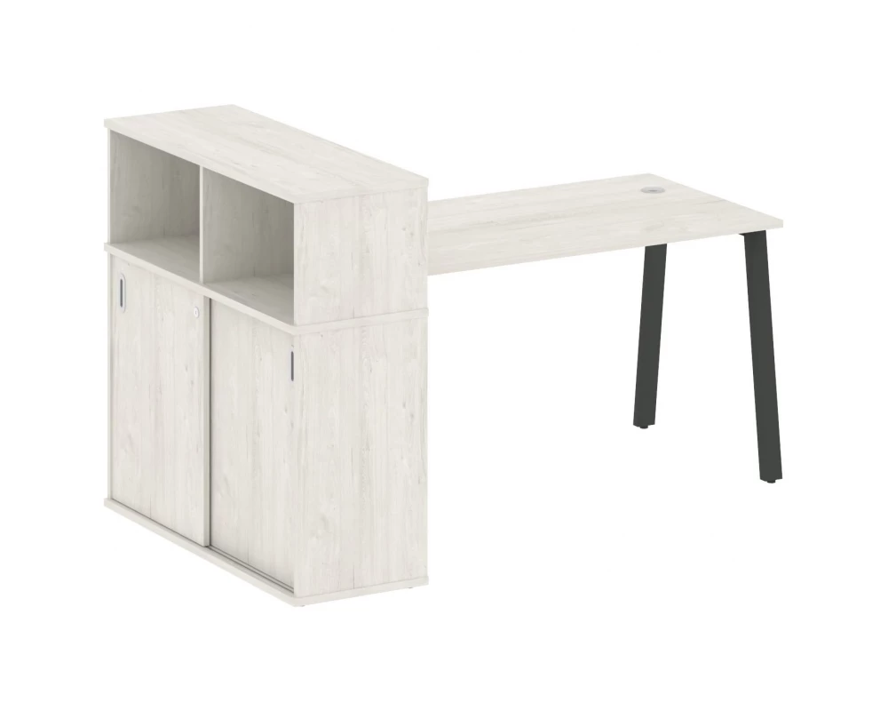 Стол письменный на А-образном м/к с опорным шкафом-купе 181x112x109,8 Metal System